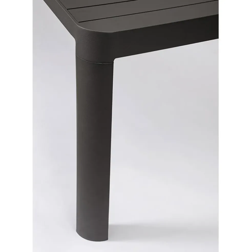 Table de jardin avec allonge en aluminium anthracite 180(+60)x100cm - Kiplin