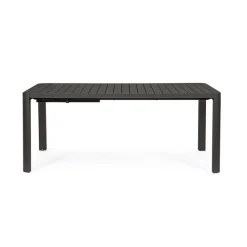 Table de jardin avec allonge en aluminium anthracite 180(+60)x100cm - Kiplin
