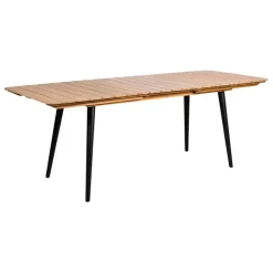 Table de jardin avec rallonge en acacia écru 210-160x80cm - Santo