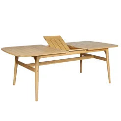 Table de jardin extensible en acacia naturel 180(+40cm)x100cm - Cavalo