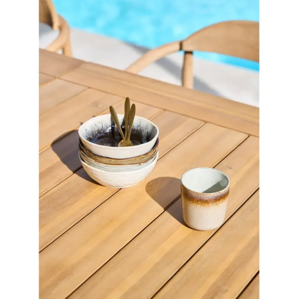 Table de jardin extensible en acacia naturel 180(+40cm)x100cm - Cavalo