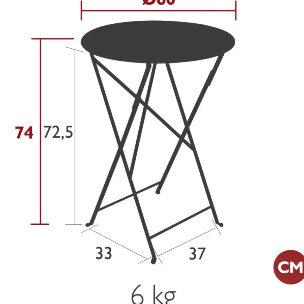 Table de jardin plainte en acier carbone - Bistro