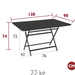 Table de jardin pliante en acier carbone- Bistro