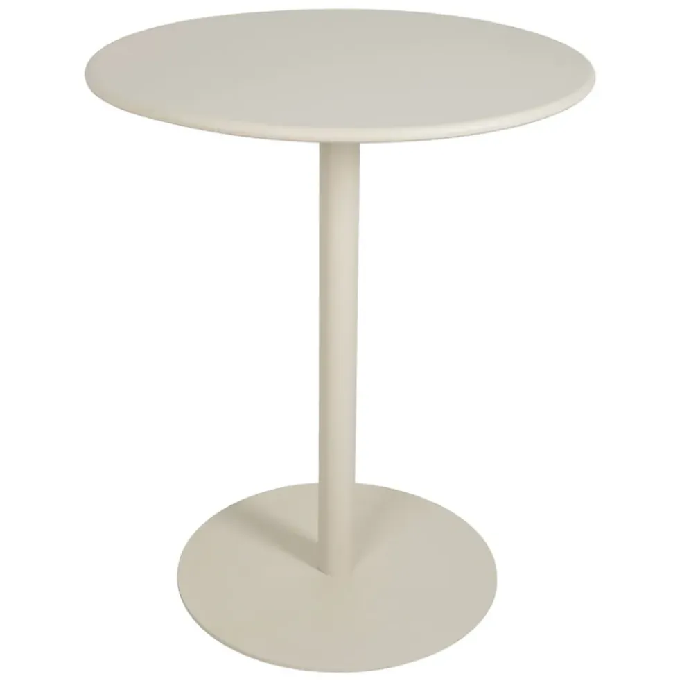 Table de jardin ronde en acier écru d60cm - Ajay