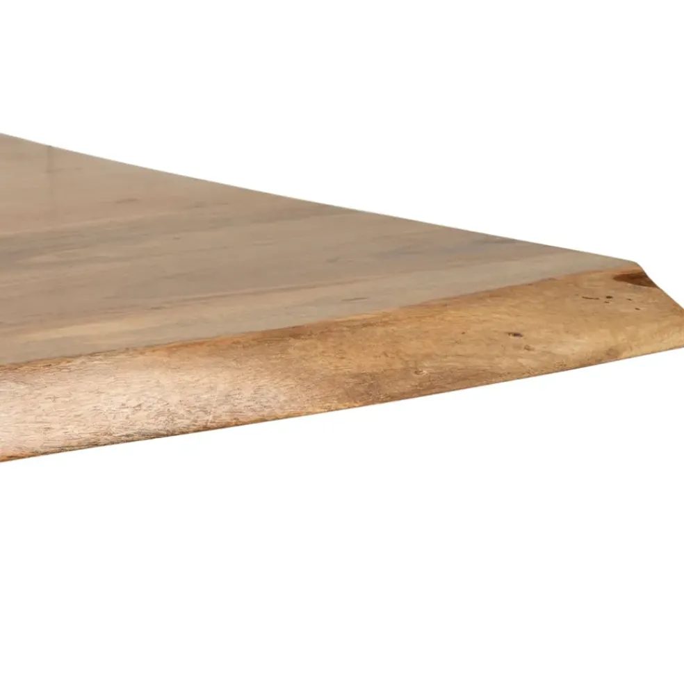 Table de repas en acacia et pieds en fer noir 180x90cm - Brooklyn