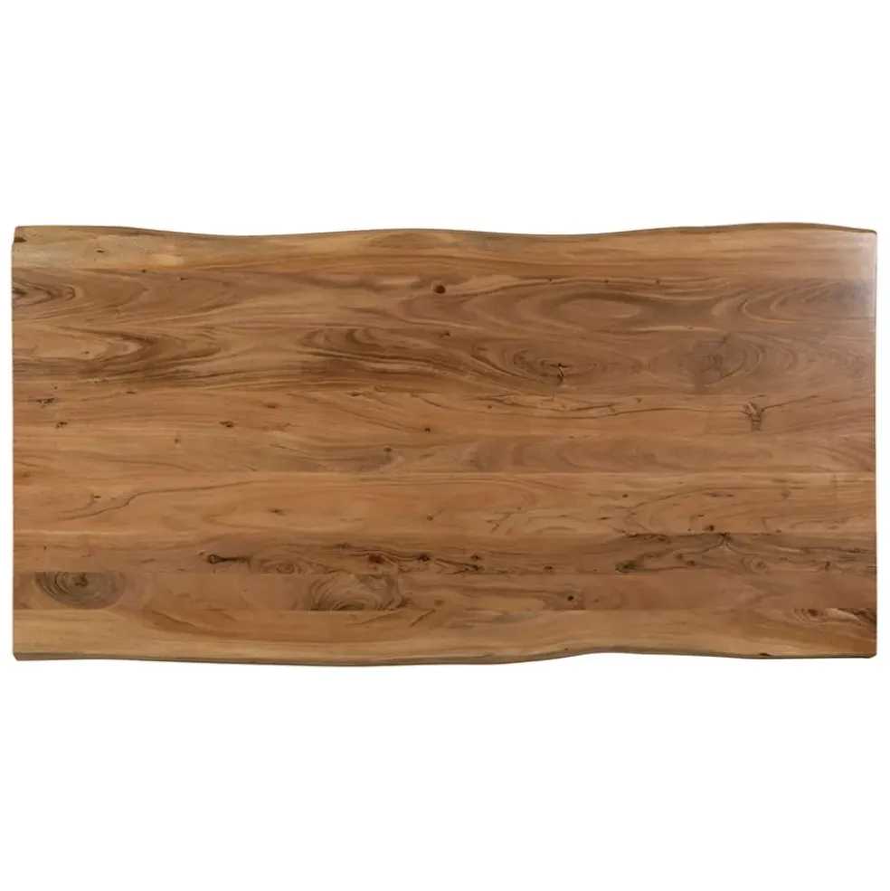 Table de repas en acacia et pieds en fer noir 180x90cm - Brooklyn