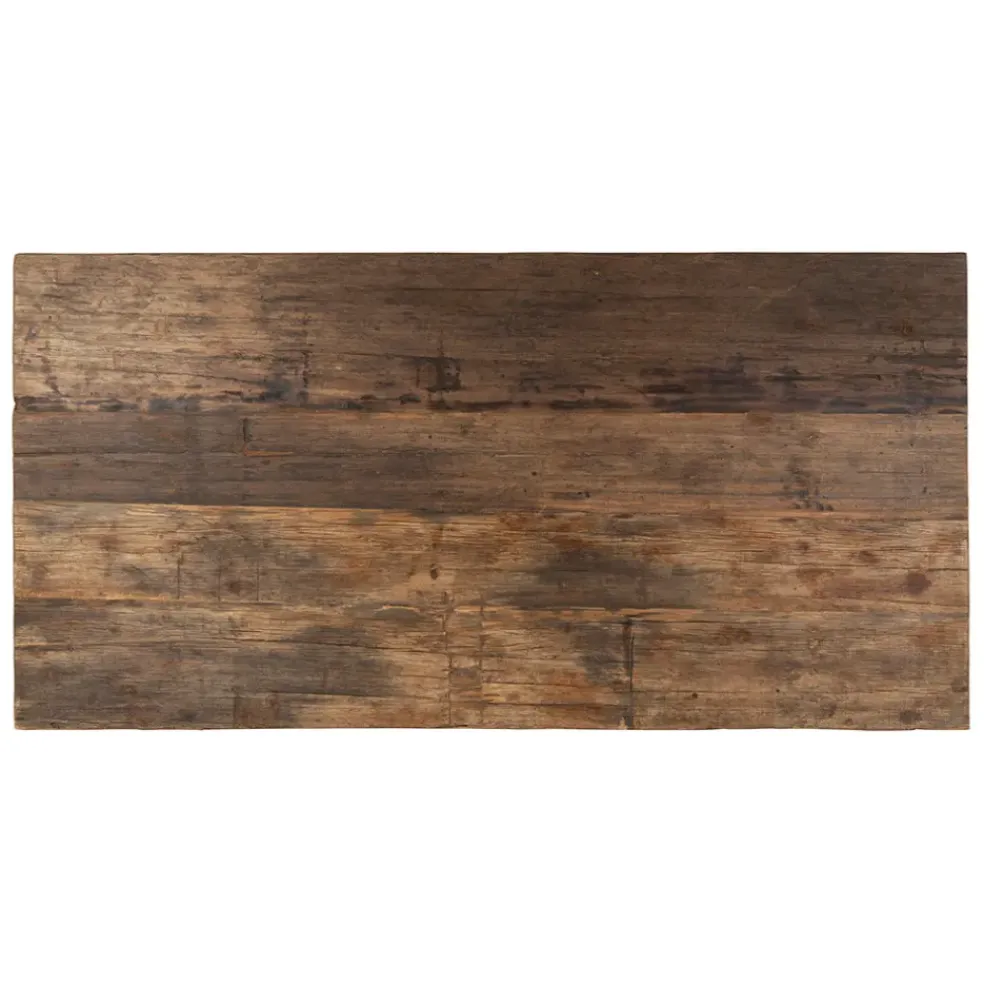Table de salle a manger rectangle en bois recyclé naturel 180x90cm - Campagne
