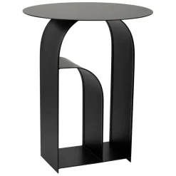 Table d'appoint ronde en fer noir d50cm - Tinel