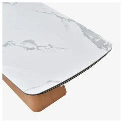 Table extensible en verre et céramique blanc l180-260cm - Linka