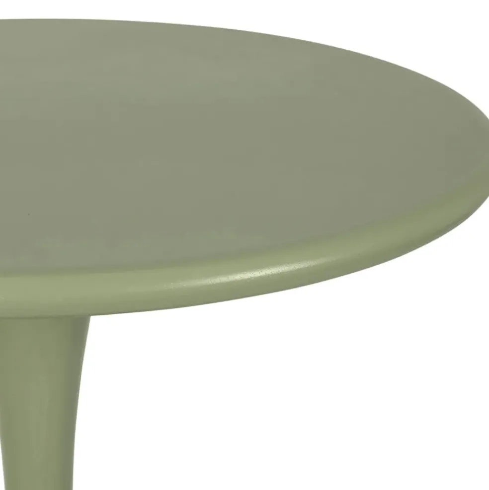 Table haute d'extérieur ronde en fer kaki d60xh100cm - Lumi