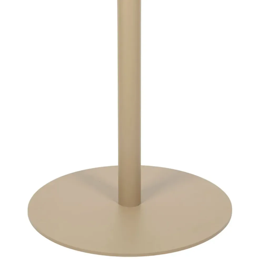 Table haute d'extérieur ronde en acier taupe d60xh100cm - Ajay