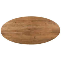 Table ovale en acacia et pieds en fer noir 190x90cm - Brooklyn