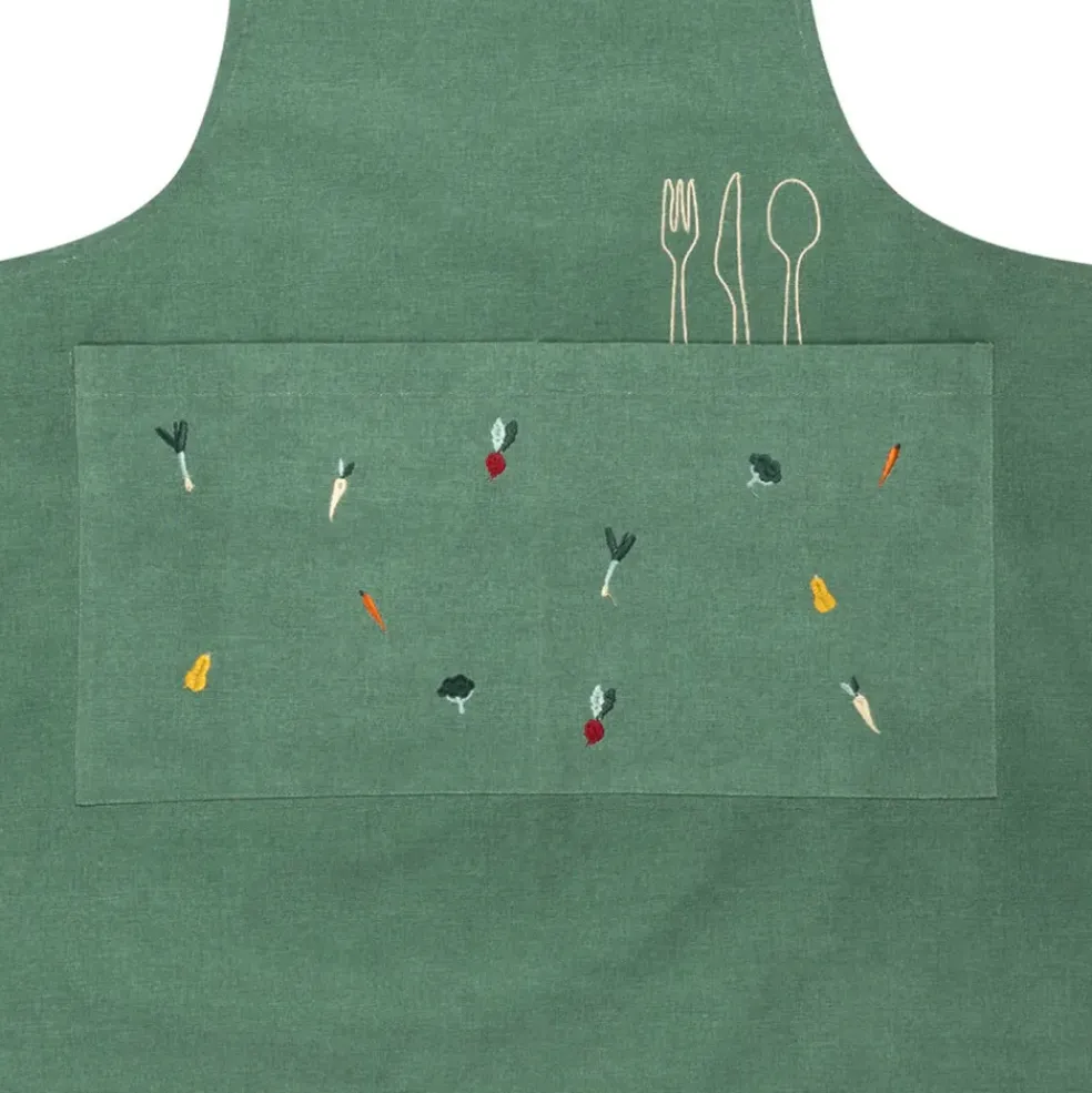 Tablier en coton vert - P'tit Légume