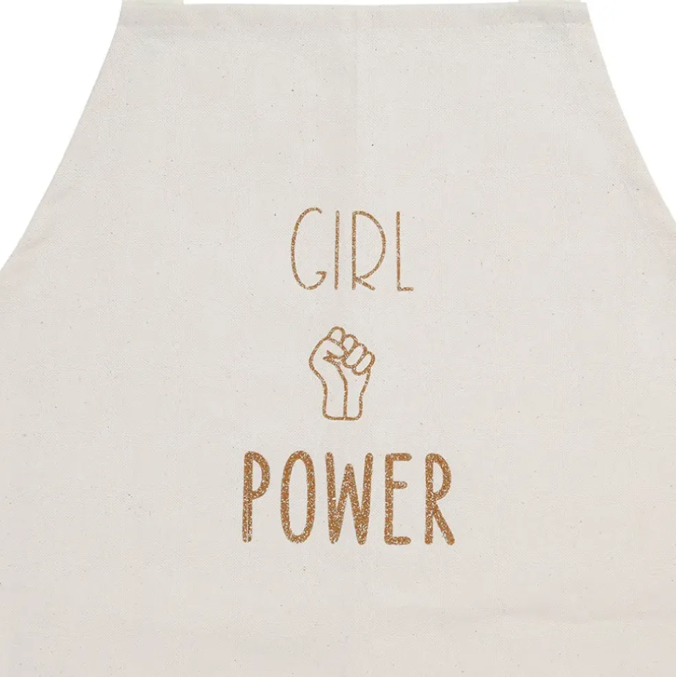 Tablier girl power écru