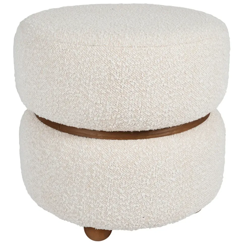 Tabouret en tissu et pin blanc - Alpinia