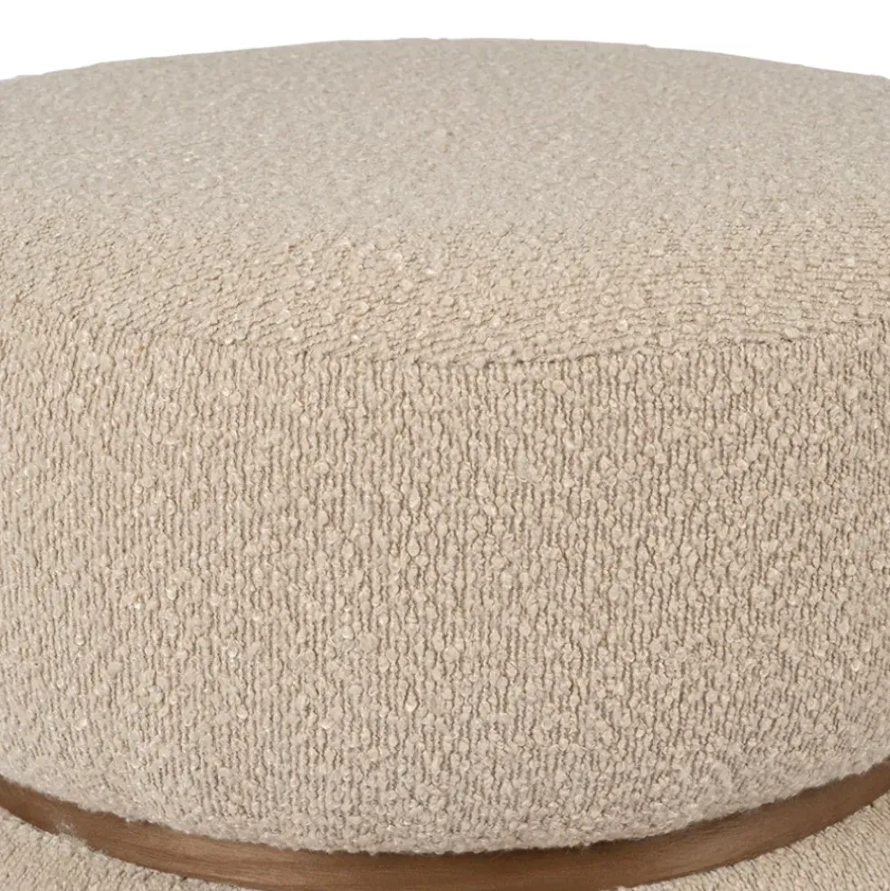 Tabouret en tissu et pin beige - Alpinia
