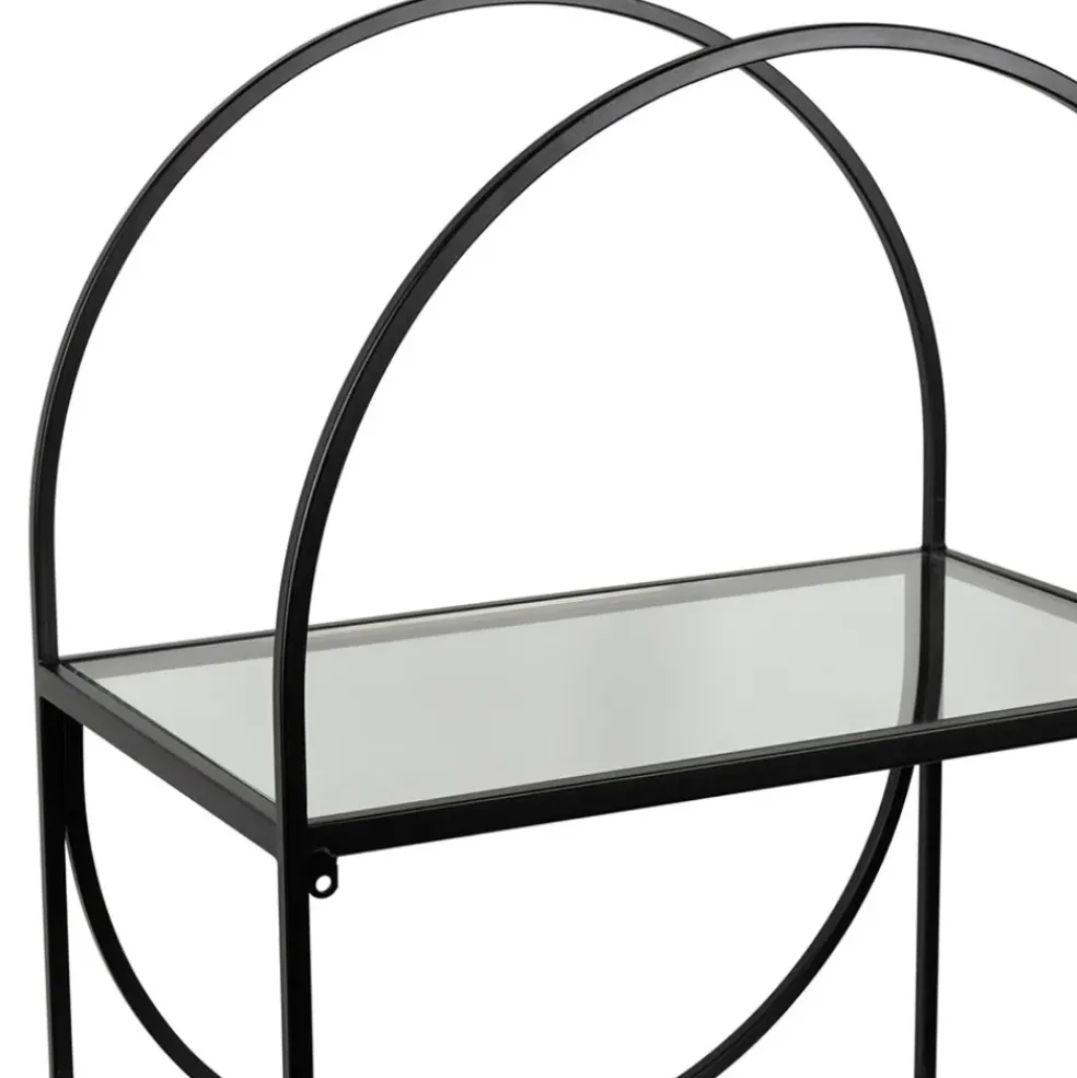 Étagère 3 niveaux en verre et fer noir h120cm - Lernet