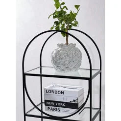 Étagère 3 niveaux en verre et fer noir h120cm - Lernet