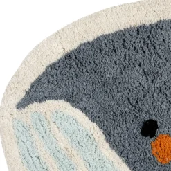 Tapis baleine tufté en coton bleu - Banquise