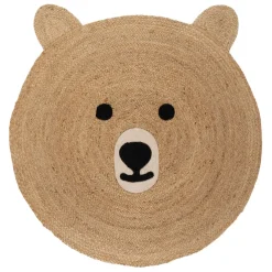 Tapis en jute et coton naturel ours 100x108cm - Sweetdream