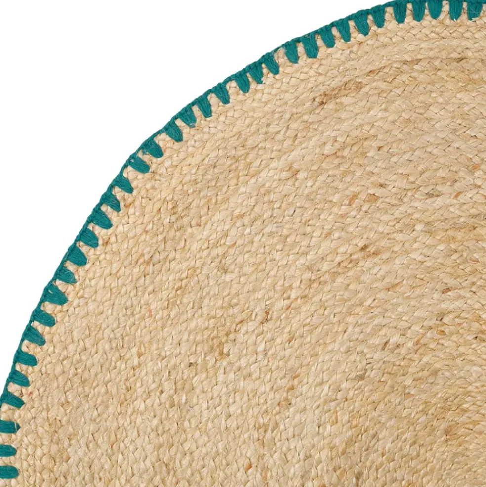 Tapis rond en jute et coton naturel d100cm - Patchuca