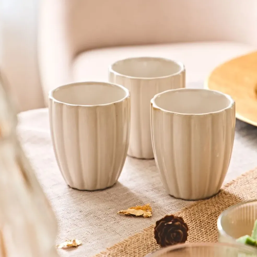 Tasse en céramique beige 12cl - Vlora