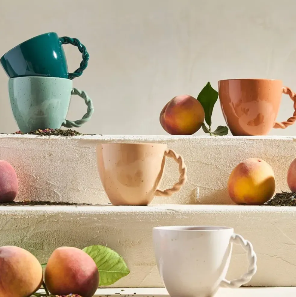 Tasse moucheté en grès nude 33cl - Organic