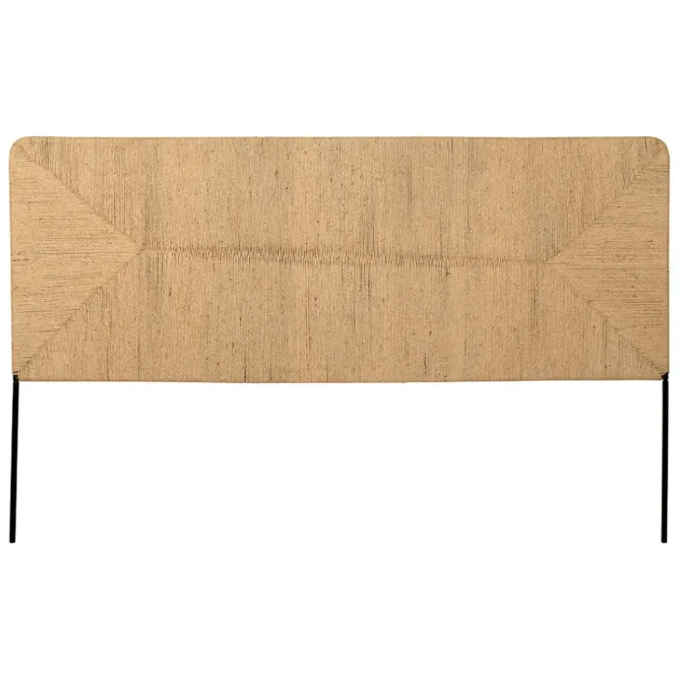 Tete lit en jute naturel et fer noir 160x98cm - Maderia
