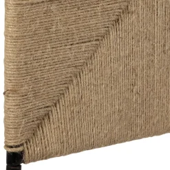 Tete lit en jute naturel et fer noir 160x98cm - Maderia