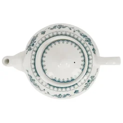 Theiere anglaise en faïence blanc et bleu ancien - Faustine