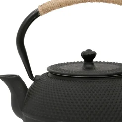 Théière en fonte noir avec filtre 1.2l - Picots