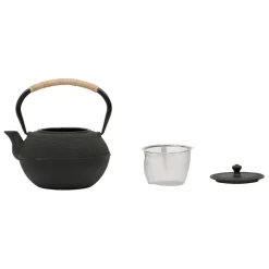 Théière en fonte noir avec filtre 1.2l - Picots