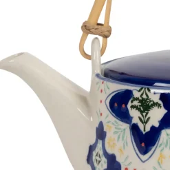 Théière en grès bleu avec filtre inox 1L - Azulejo