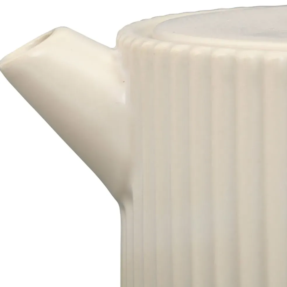 Théière en grès écru et filtre en inox 1l - Sweet Leaves