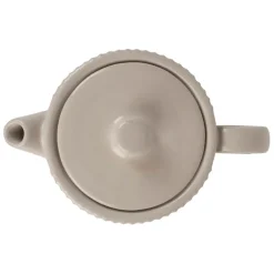 Théière solitaire avec tasse et filtre en grès écru 45cl - Sweet Leaves
