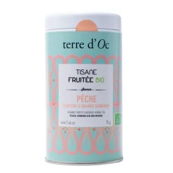 Tisane peche verveine orange sanguine- pot en métal - 70g ab