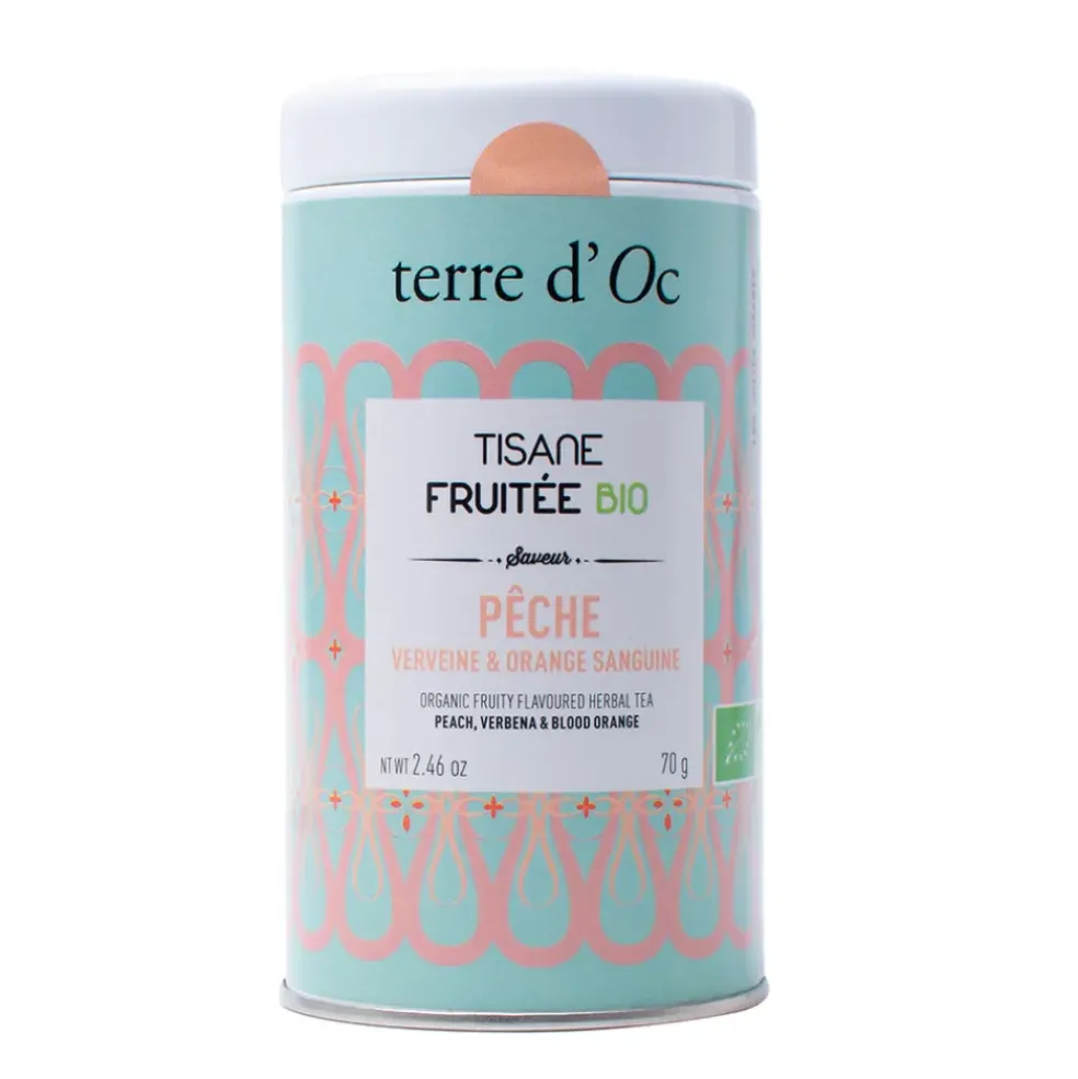 Tisane peche verveine orange sanguine- pot en métal - 70g ab
