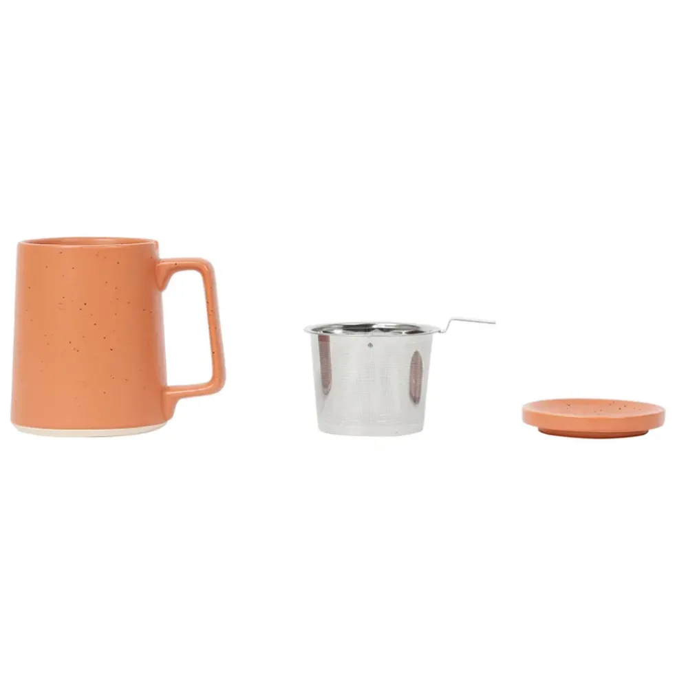 Tisaniere en grès et inox terracotta 50cl - Verde