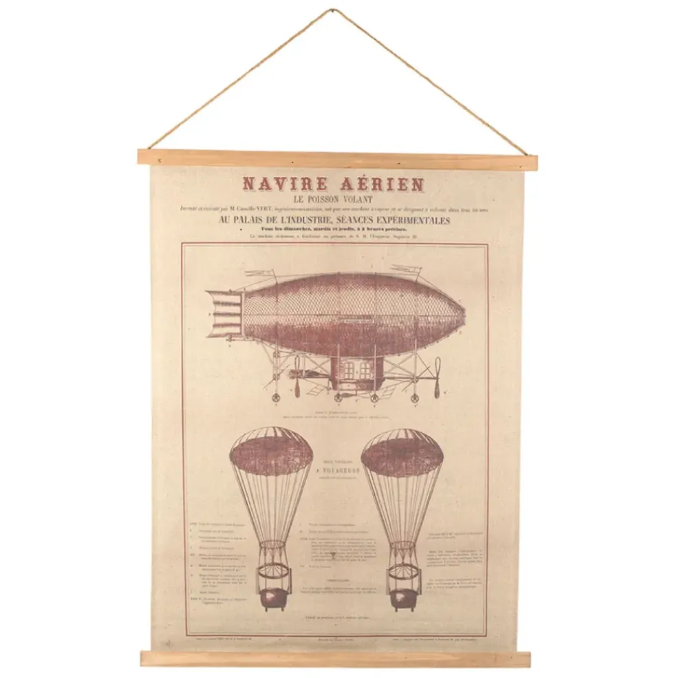Toile en tissu Navire Aerien 65x85cm - Aerien