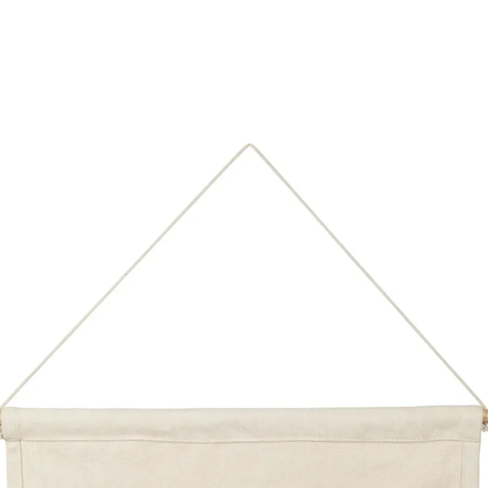 Toile maison amour en coton écru et rouge 66x50cm - Famille