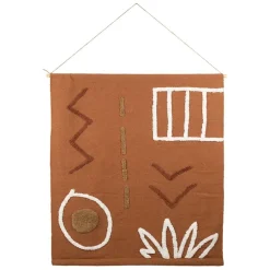 Toile tufté en coton terracotta 120x110cm - Minimal