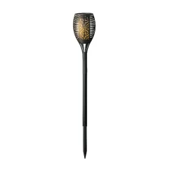 Torche solaire noir effet flamme h61.5cm