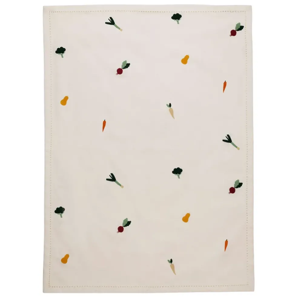 Torchon en coton écru 70x50cm - P'tit Légumes