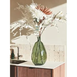 Vase colibri sauge d26xh47cm verre recyclé