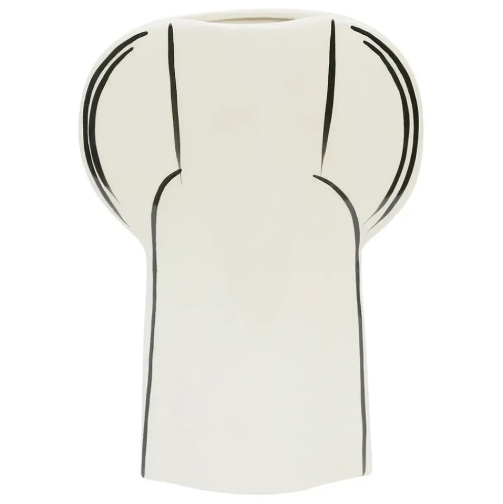 Vase en grès écru et noir h28cm - Lumi