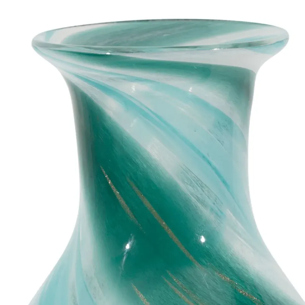 Vase en verre émeraude et doré h32cm - Sablon