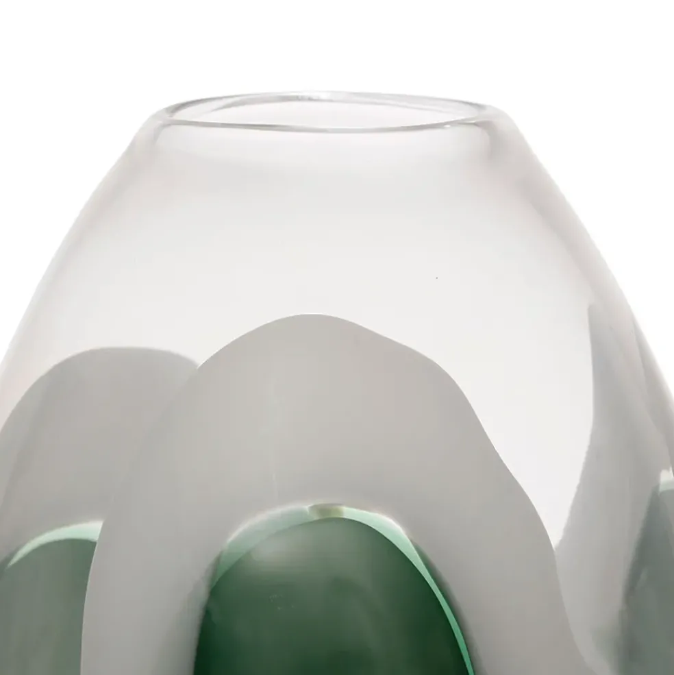 Vase en verre vert d20xh24cm - Eucalyptus