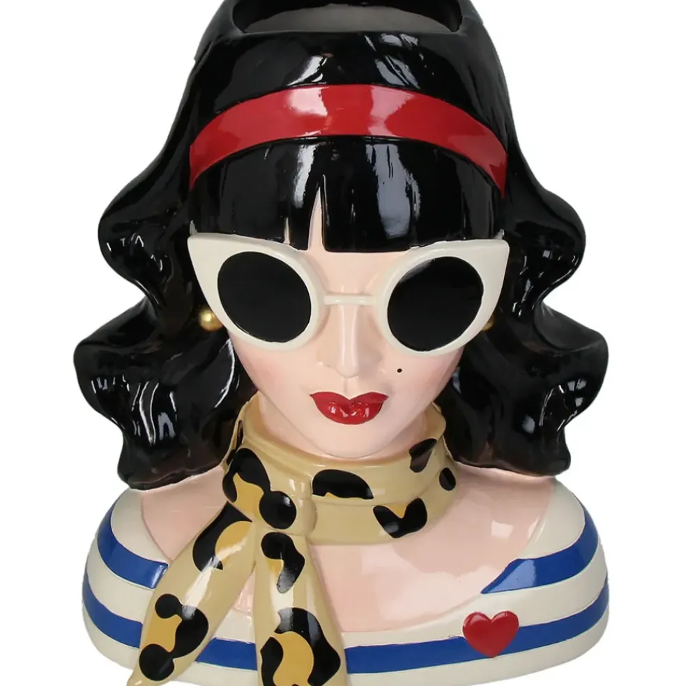 Vase femme brune multicolore h28cm