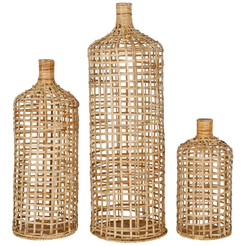 Vases paniers x3 en rotin naturel - Mon hirondelle