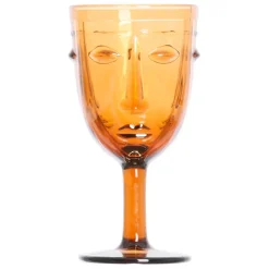 Verre à pied visage ambre